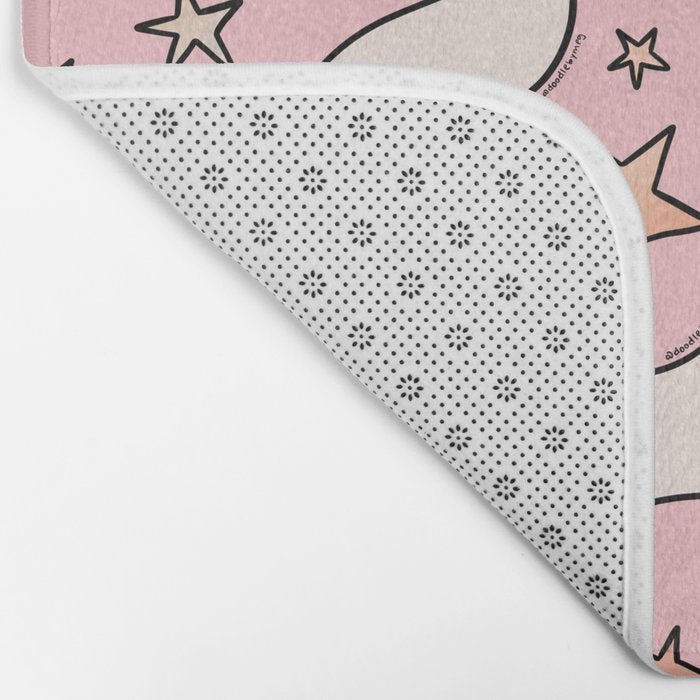 Pastel Ghost Print in Pink Bath Mat Gallery Image 2