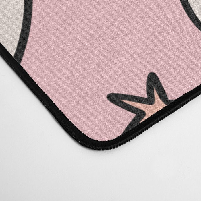 Pastel Ghost Print in Pink Desk Mat Gallery Image 4