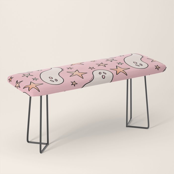 Pastel Ghost Print in Pink Bench Gallery Image 1