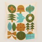 Retro Holiday Grid Wall Tapestry Gallery Image 4