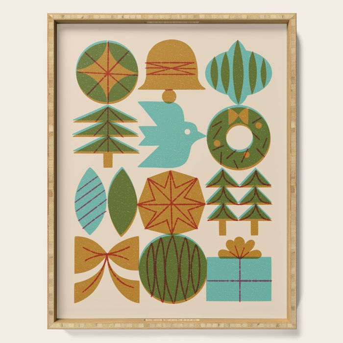 Retro Holiday Grid Serving Tray Gallery Image 1