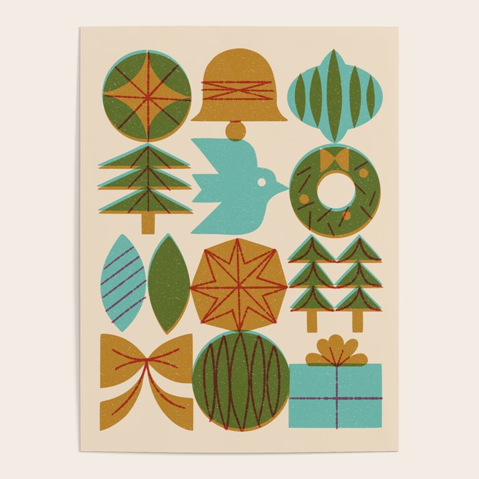 Retro Holiday Grid Poster Gallery Image 1