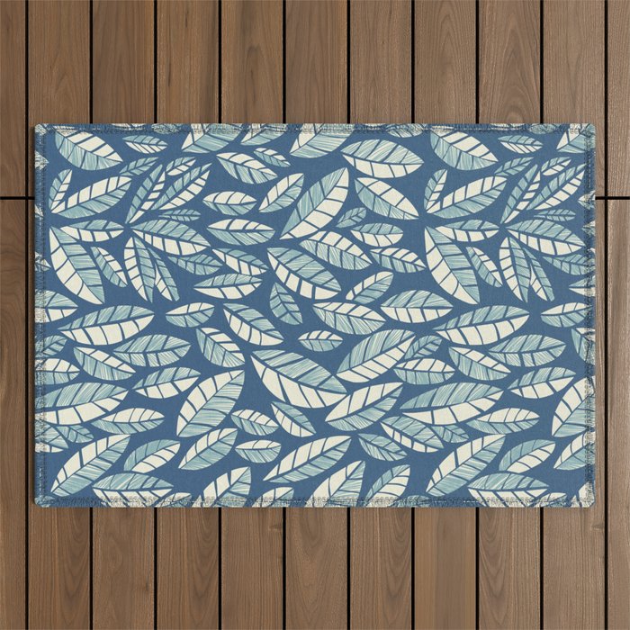 Wildlife Safari Laeves blue Outdoor Rug Gallery Image 1
