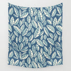 Wildlife Safari Laeves blue Wall Tapestry Gallery Image 4