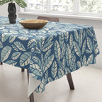 Wildlife Safari Laeves blue Tablecloth Gallery Image 3