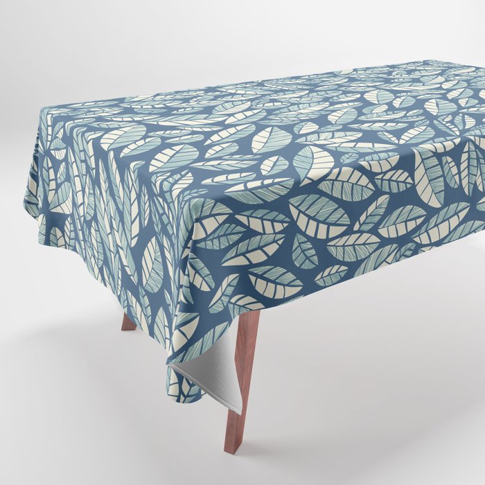 Wildlife Safari Laeves blue Tablecloth Gallery Image 1