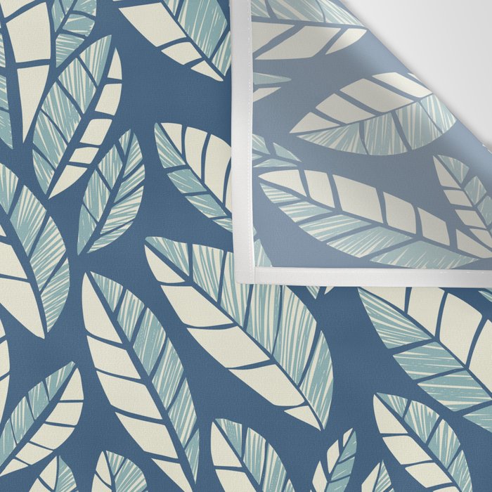 Wildlife Safari Laeves blue Wall Tapestry Gallery Image 3