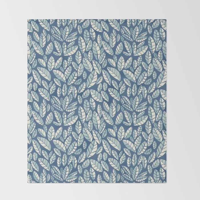 Wildlife Safari Laeves blue Throw Blanket Gallery Image 2