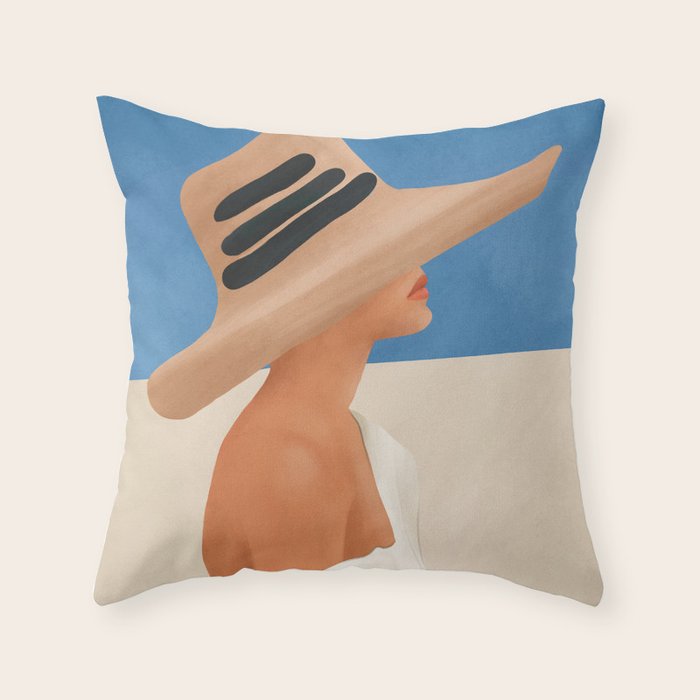 Summer Hat Throw Pillow Gallery Image 6