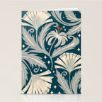 Vintage Botanica Midnight Teal - Heritage Revival Floral Stationery Card Gallery Image 2