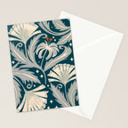 Vintage Botanica Midnight Teal - Heritage Revival Floral Stationery Card Gallery Image 2