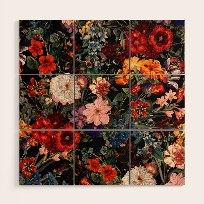 Exotic Night Garden Wood Wall Art Gallery Image 1