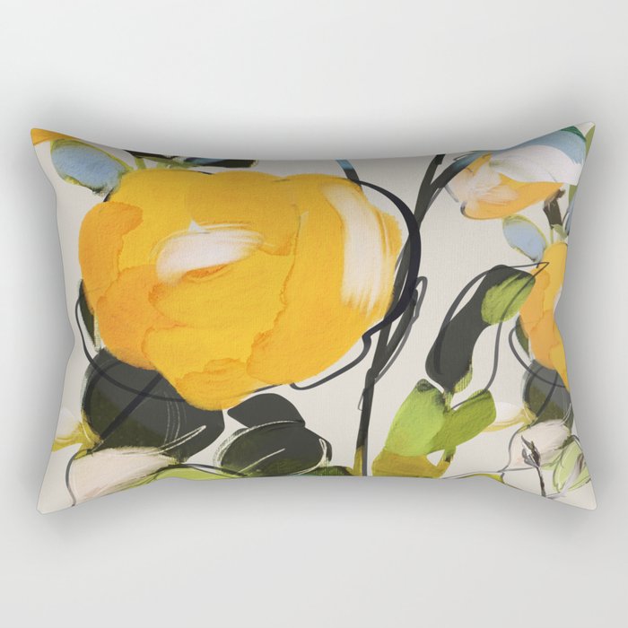 Yellow Flowers  Rectangular Pillow Gallery Image 1