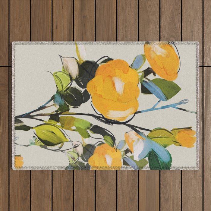 Yellow Flowers  Outdoor Rug Gallery Image 1