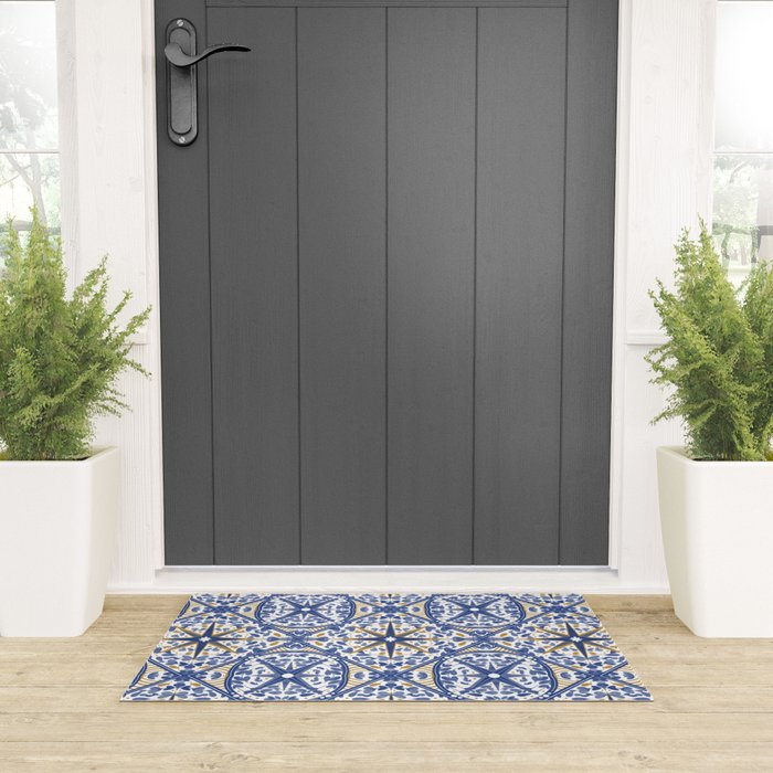Intricate nature circular tiles B24 Welcome Mat Gallery Image 3