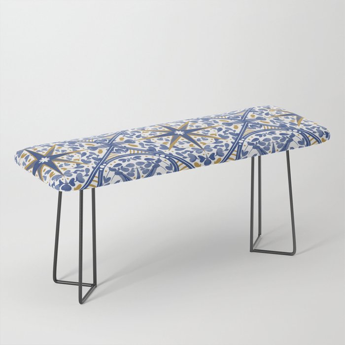 Intricate nature circular tiles B24 Bench Gallery Image 1
