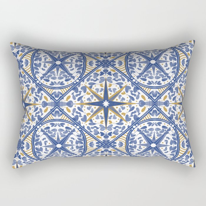 Intricate nature circular tiles B24 Rectangular Pillow Gallery Image 1