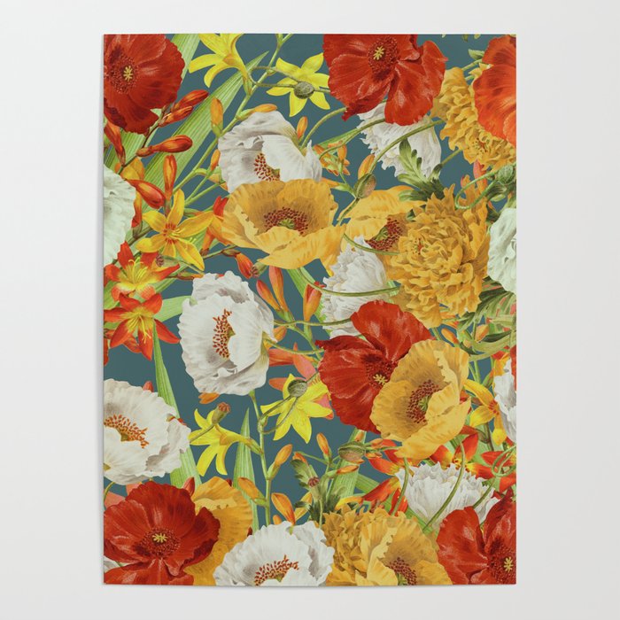 Vintage Poppy Floral Poster Gallery Image 1
