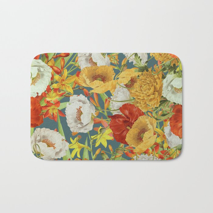 Vintage Poppy Floral Bath Mat Gallery Image 1