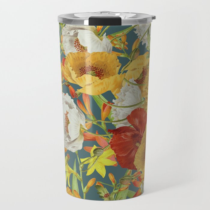Vintage Poppy Floral Travel Mug Gallery Image 1