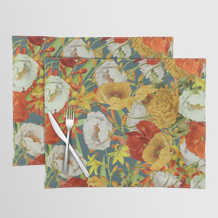 Vintage Poppy Floral Placemat Gallery Image 1
