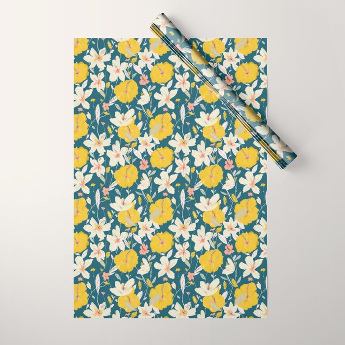 tropical hibiscus Wrapping Paper Gallery Image 1