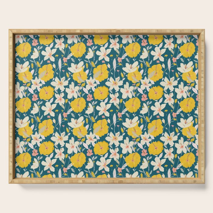tropical hibiscus Serving Tray Gallery Image 1