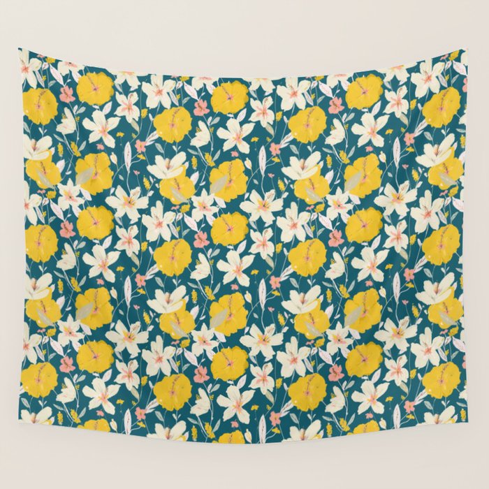 tropical hibiscus Wall Tapestry Gallery Image 4