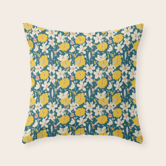 tropical hibiscus Throw Pillow Gallery Image 1