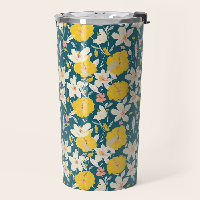tropical hibiscus Travel Mug Gallery Image 2