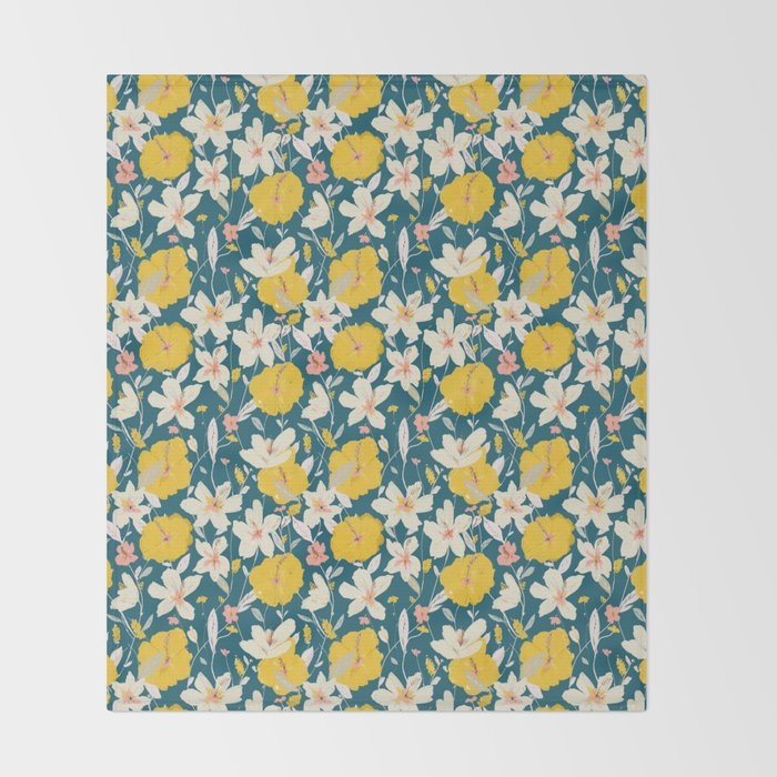 tropical hibiscus Throw Blanket Gallery Image 2