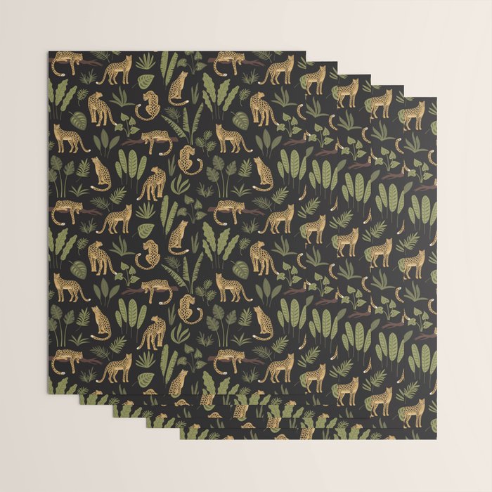 Jungle Night Cheetah Prints Wrapping Paper Gallery Image 3