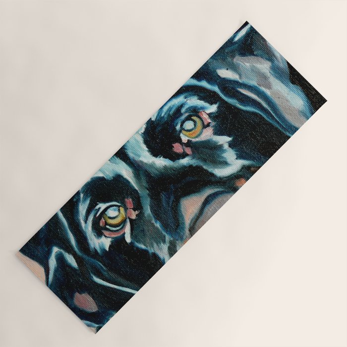 Daisy the Black Lab Dog Portrait Yoga Mat Gallery Image 1
