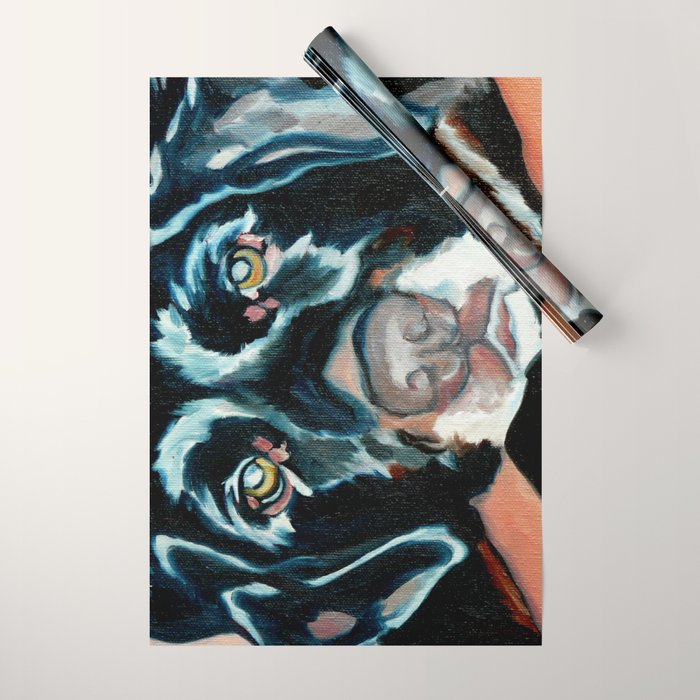 Daisy the Black Lab Dog Portrait Wrapping Paper Gallery Image 1