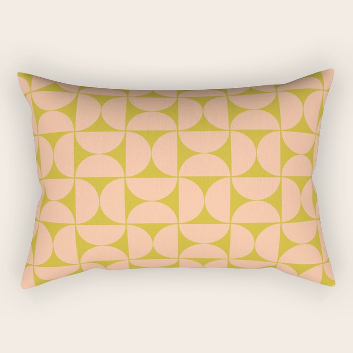 Mid-Century Modern Pattern No.59 Mini - Mango Mint and Peach Fuzz Rectangular Pillow Gallery Image 1