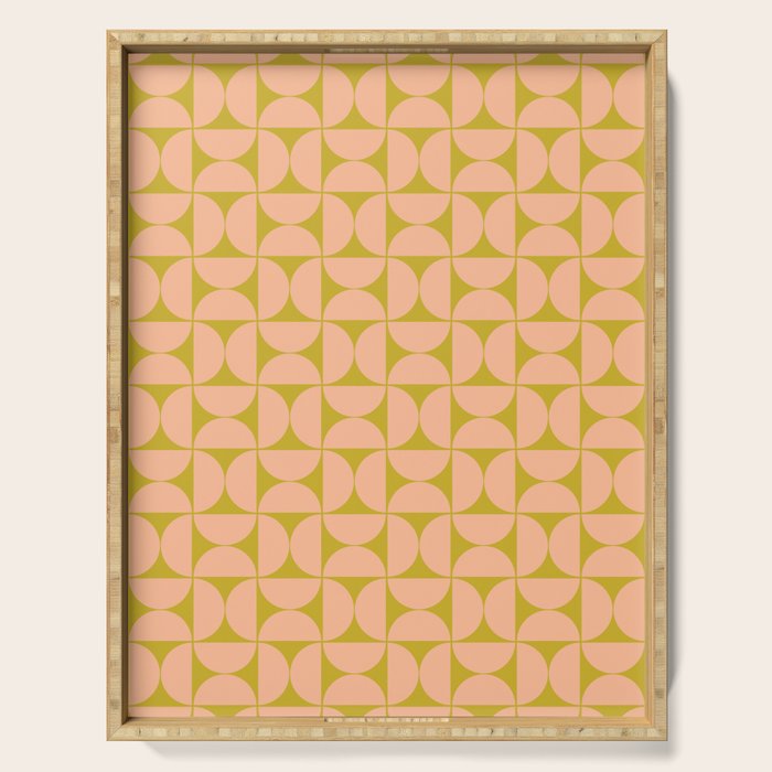 Mid-Century Modern Pattern No.59 Mini - Mango Mint and Peach Fuzz Serving Tray Gallery Image 1