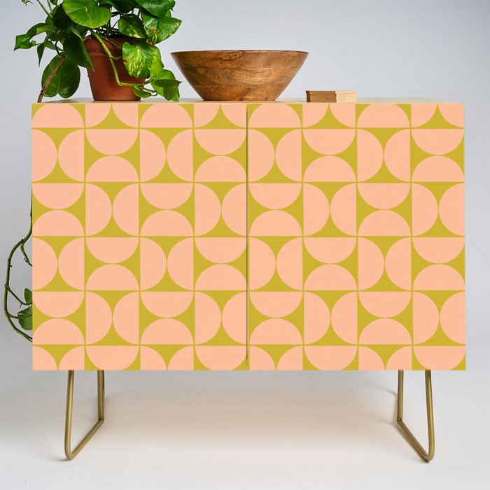 Mid-Century Modern Pattern No.59 Mini - Mango Mint and Peach Fuzz Credenza Gallery Image 1