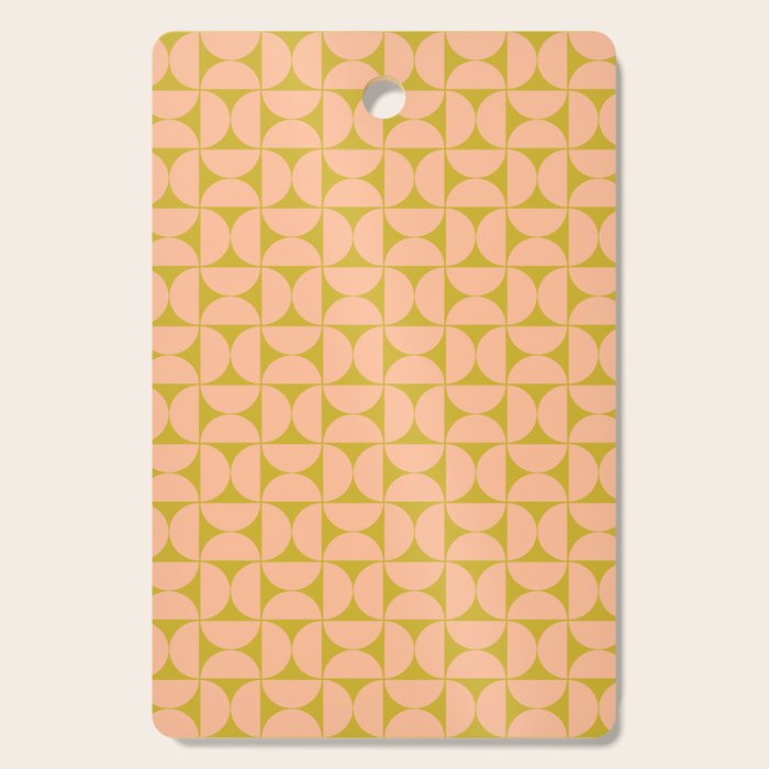 Mid-Century Modern Pattern No.59 Mini - Mango Mint and Peach Fuzz Cutting Board Gallery Image 1