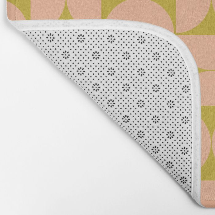Mid-Century Modern Pattern No.59 Mini - Mango Mint and Peach Fuzz Bath Mat Gallery Image 2
