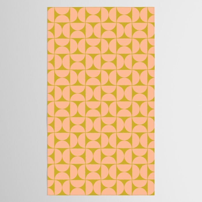 Mid-Century Modern Pattern No.59 Mini - Mango Mint and Peach Fuzz Tablecloth Gallery Image 2