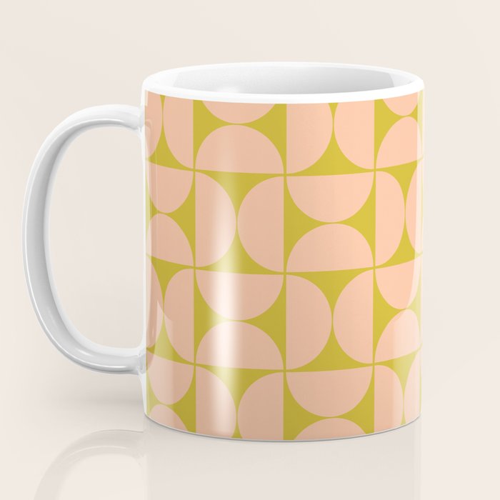 Mid-Century Modern Pattern No.59 Mini - Mango Mint and Peach Fuzz Coffee Mug Gallery Image 3
