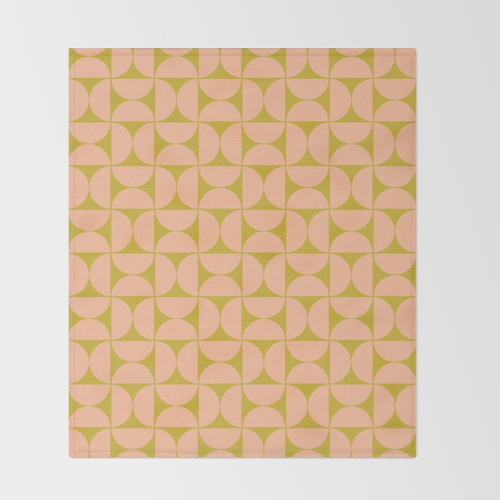 Mid-Century Modern Pattern No.59 Mini - Mango Mint and Peach Fuzz Throw Blanket Gallery Image 2