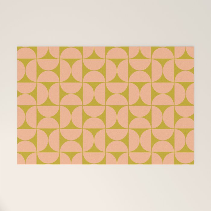 Mid-Century Modern Pattern No.59 Mini - Mango Mint and Peach Fuzz Welcome Mat Gallery Image 1