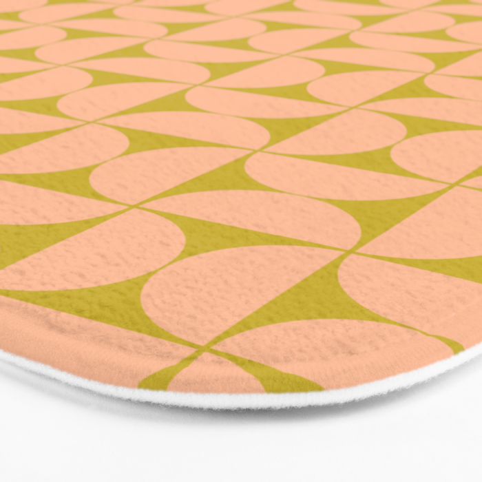Mid-Century Modern Pattern No.59 Mini - Mango Mint and Peach Fuzz Bath Mat Gallery Image 3