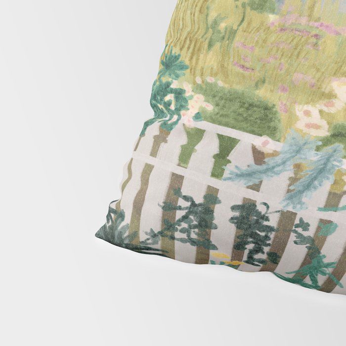 A Postcard From Cozy  - mixed media Garden Illustration  Pillow Sham Gallery Image 4
