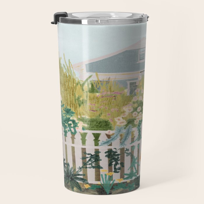 A Postcard From Cozy  - mixed media Garden Illustration  Travel Mug Gallery Image 3