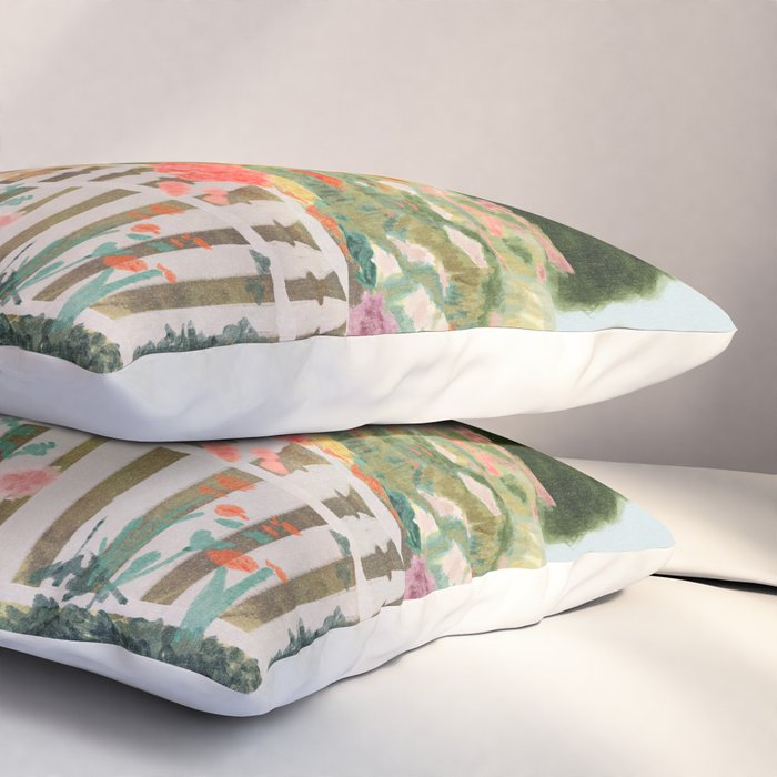 A Postcard From Cozy  - mixed media Garden Illustration  Pillow Sham Gallery Image 3
