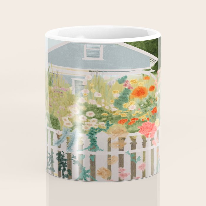 A Postcard From Cozy  - mixed media Garden Illustration  Coffee Mug Gallery Image 4