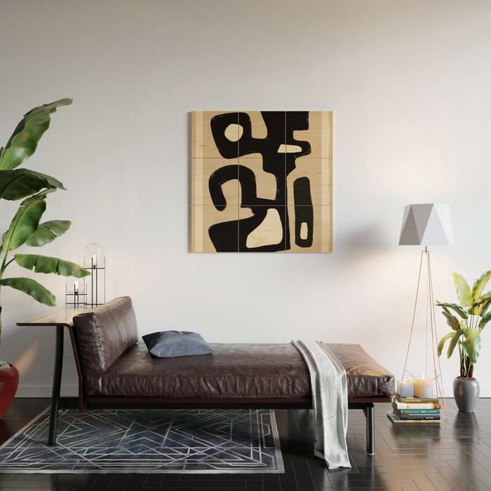 Modern Abstract Minimal Shapes 117 Wood Wall Art Gallery Image 2