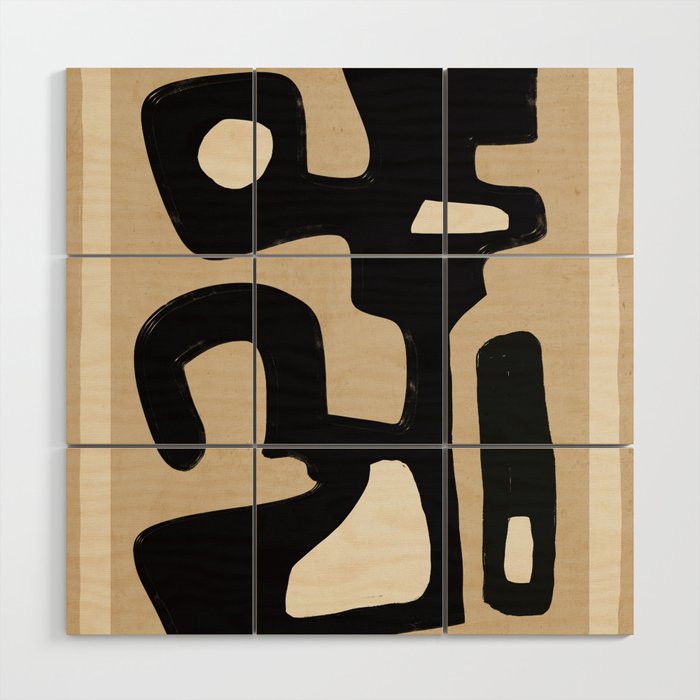 Modern Abstract Minimal Shapes 117 Wood Wall Art Gallery Image 1